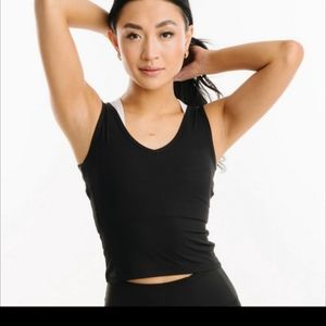 Zyia black ribbed v tank xxxl